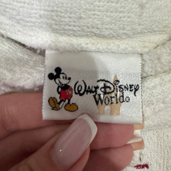 Vintage Walt Disney World Hoodie XL Made in USA 70s/80s Style White Embroidered - Picture 5 of 10